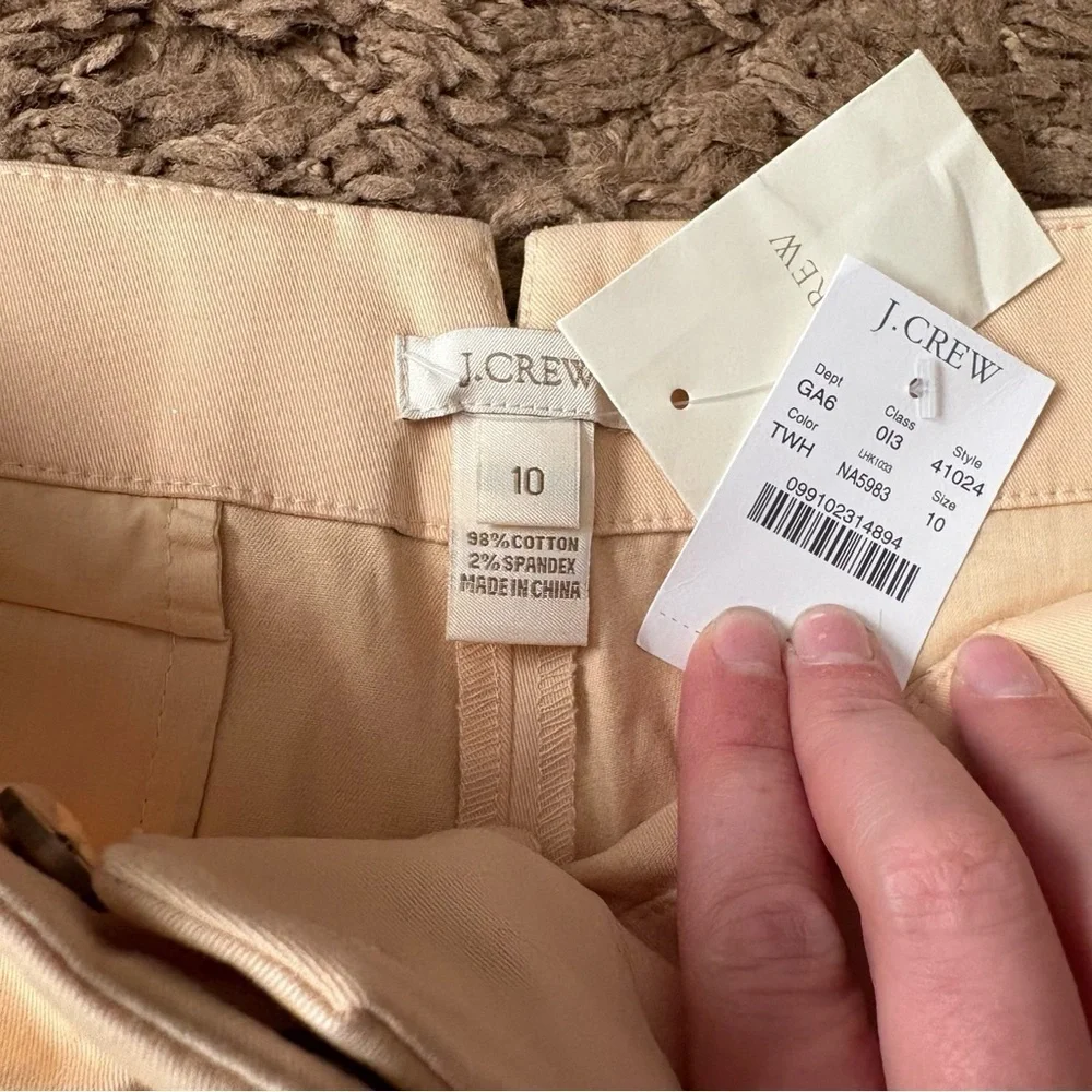 J.Crew Women's Cream Shorts NEW Sz 10 Tan Beige Flat Front
